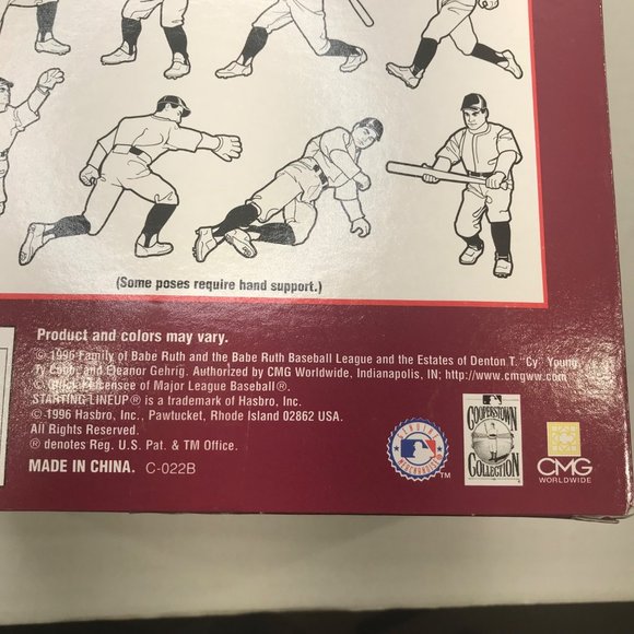 Vintage 1996 Hasbro Starting Lineup Cooperstown Collection Babe Ruth 13136 New - Picture 9 of 12